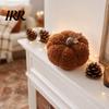 Fabric Maple Leaf Decor Plush Pumpkin, with Halloween Decoration, 3D Seasonal Fur Toys Pumpkin Throw Pillow, Soft Cute Harvest Festival Home