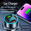 66W Multi-Port USB Car Charger with Fast Charging Digital Display
