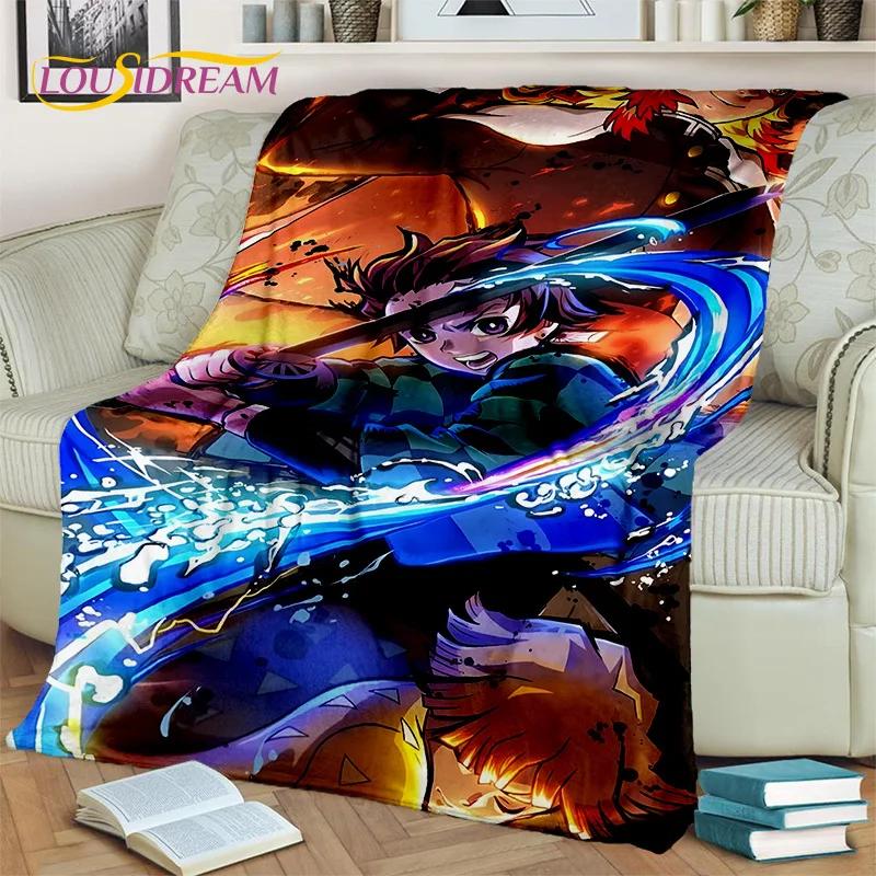 Kamado Nezuko Demon S-Slayer Japan Anime Soft Flannel Blanket для кроватей, спален, диванов, пикников, пледов для детей, отдыха на свежем воздухе