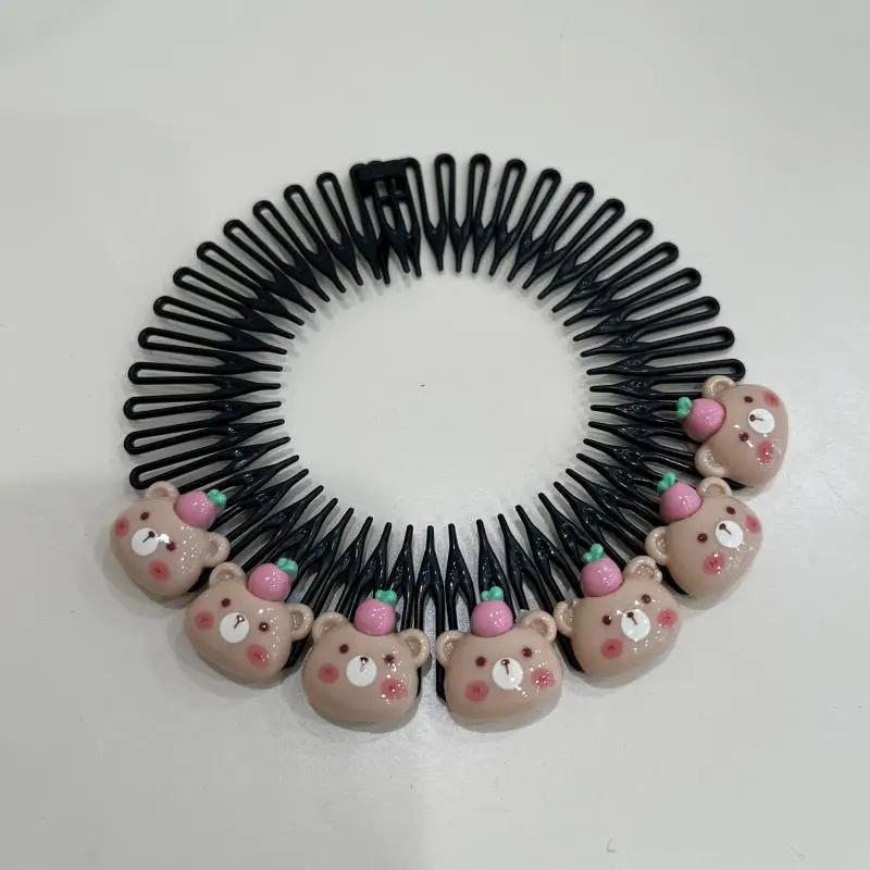 Детская красочная расческа в форме фруктового сердца, сломанная повязка на голову, заколки для волос, милый головной убор в виде кролика, аксессуары для волос принцессы для девочек, 1 шт.