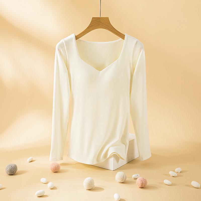 Женские теплые зимние топы с воротником-стойкой, накладками на грудь, двусторонним бархатом с начесом, бюстгальтером и нижней рубашкой из утолщенного немецкого бархата