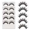 5 Pairs Long Thick Cross Soft False  Eyelashes Black Eye Lashes Extension Handmade
