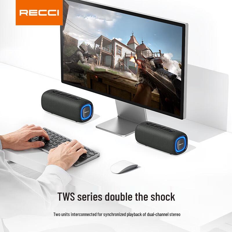 Портативная Bluetooth HiFi колонка Recci RSK-W50, китайская вилка (адаптер в комплекте)