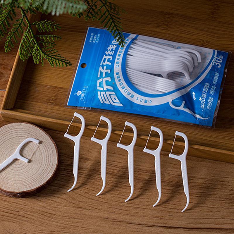 30/50/100 шт. Белые зубные нити-палочки для чистки зубов