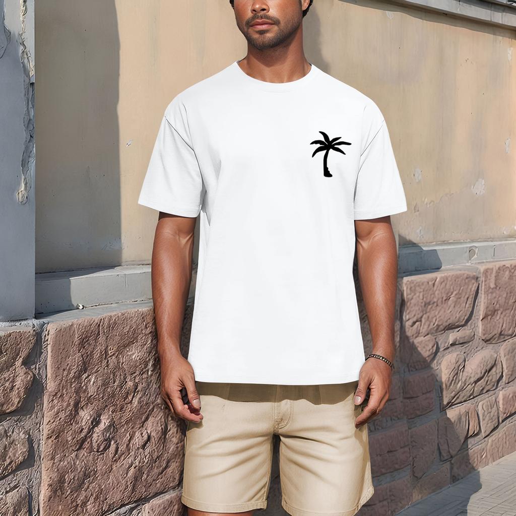 Мужская рубашка с воротником-стойкой и коротким рукавом, свободная рубашка для отдыха и отдыха, мужская