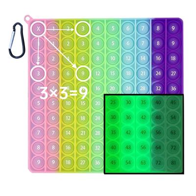 Игрушки Push Pop Bubble Board Игрушка для снятия стресса Интеллект Младенческая Развивающая Обучение Ванна Подарки на день рождения (Таблица умножения, светящаяся) Игра, Рельеф,