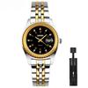 Watch Gold Silver Stainless Steel Waterproof Business Classic Arm Watch Ladies Analog Brand Stylish Casual Simple Date Watch Luxury Present Black