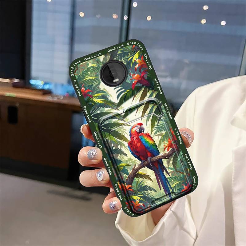 Silicone Fashion Design Phone Case For MOTO Z4 Play Full Wrap Shockproof Cute Card Slot TPU Soft Case Cartoon Back Cover