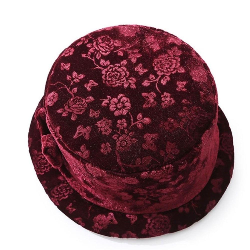 Thickened Velvet Cap Gold Velvet Winter Cap Classic Style Bucket Hat Cold Weather
