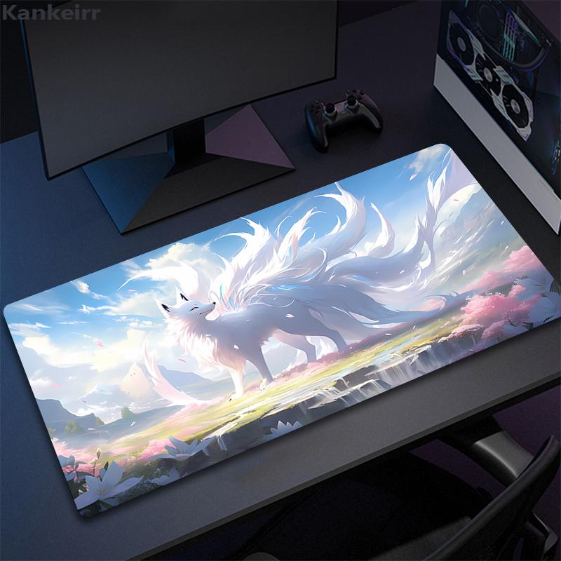 Mouse Pad Fox Mask PC Large Gamer Mousepad Keyboard Mat Natural Rubber Mouse Mats xmm Waterproof Desk Pad Design Desk Rug