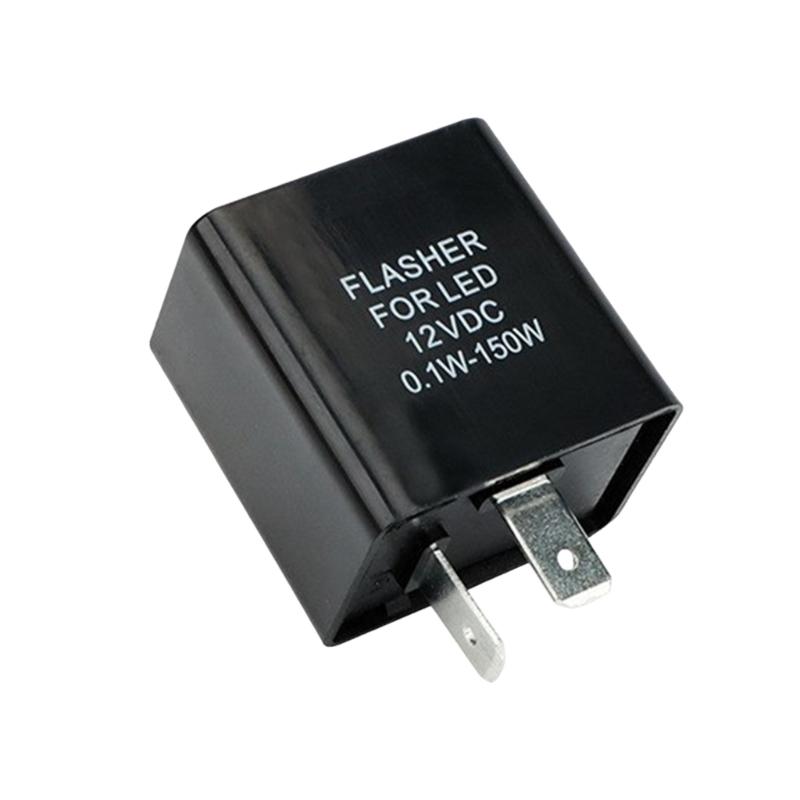 2 Pin LED Turn Signal Flasher 0.1W-150W Black Housing Replacement Part for Vehicle or Motorcycle Indicator Systems