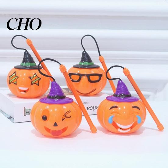 Cute Cartoon Pumpkin Decoration Halloween Lantern, LED Light Up Handheld Lamp, Battery Night Photo Prop Operated Decorative Plastic Lantern for Kids,