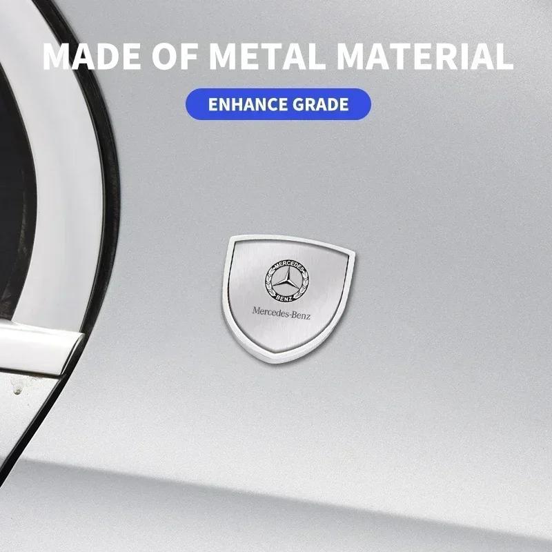 1/2pcs 3D Metal Car Styling Shield Emblem Badge Stickers For Mercedes Benz W211 W205 W213 W203 C218 A207 CLA CLS E Class