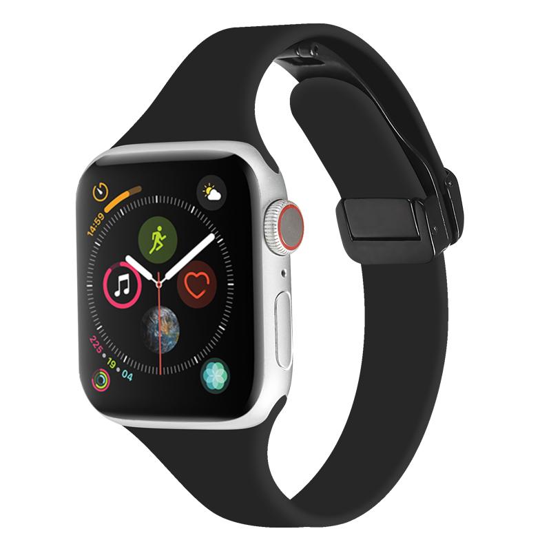 Силиконовый ремешок для Apple Watch Band 44 мм, 45 мм, 49 мм, 40 мм, 41 мм, 42 мм, 38 мм, спортивный браслет с магнитной пряжкой Iwatch 7 8 5 4 SE Ultra