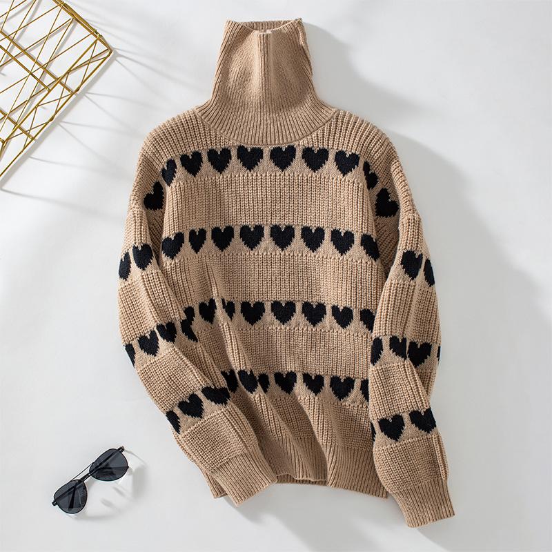 Rose Beauty A Love Print Женская осень и зима Новый повседневный модный свитер с длинным рукавом