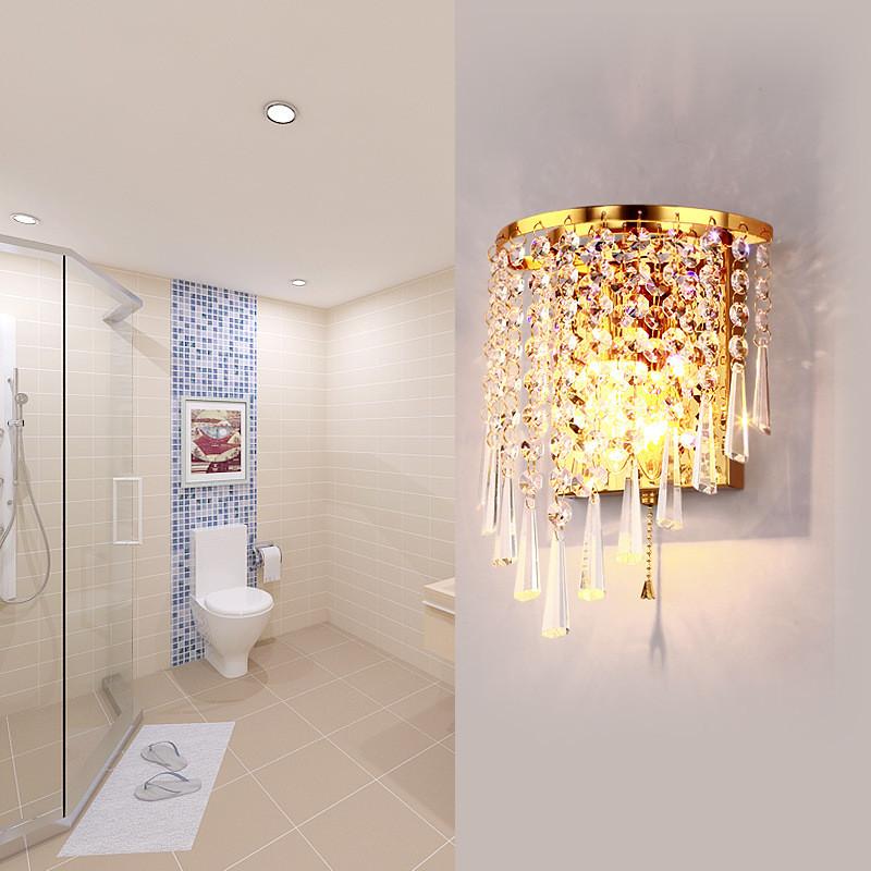 Wall Crystal Elegant Sconce With Led Light For Home Bedroom And Space Living