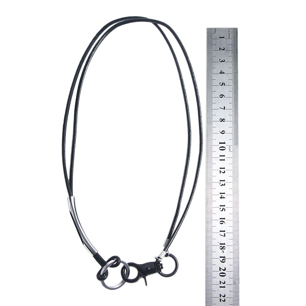Metal Texture Leather Rope Necklace Korean Style Necklace Black Rope Necklace Female Necklace