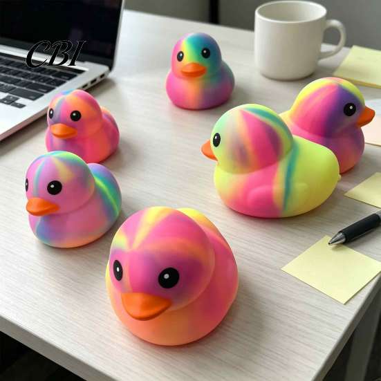 Duck Squeeze Toys Rainbow Stress Relief Toy, Slow Rise Colorful Gradient Relievers Soft Sensory Fidget Toy