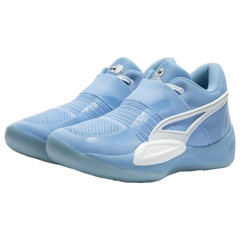 Puma Rise Nitro Elf Круглый носок Шнуровка Ткань Нескользящие Прочные Средние Кроссовки для баскетбола Мужские кроссовки Синий 378322-01