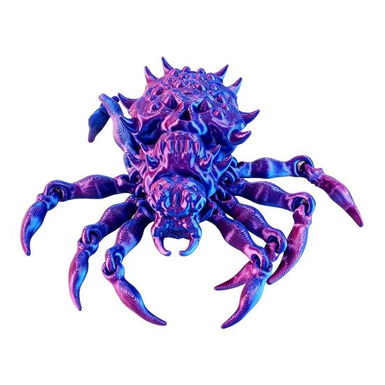 3D Printed Articulated Spider Model, Flexible Animal Figure with Movable Joints for Halloween Home Office Desktop Decor