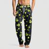 Men's Knitted Fashion Print Pocket Casual Pants Pajama Pants