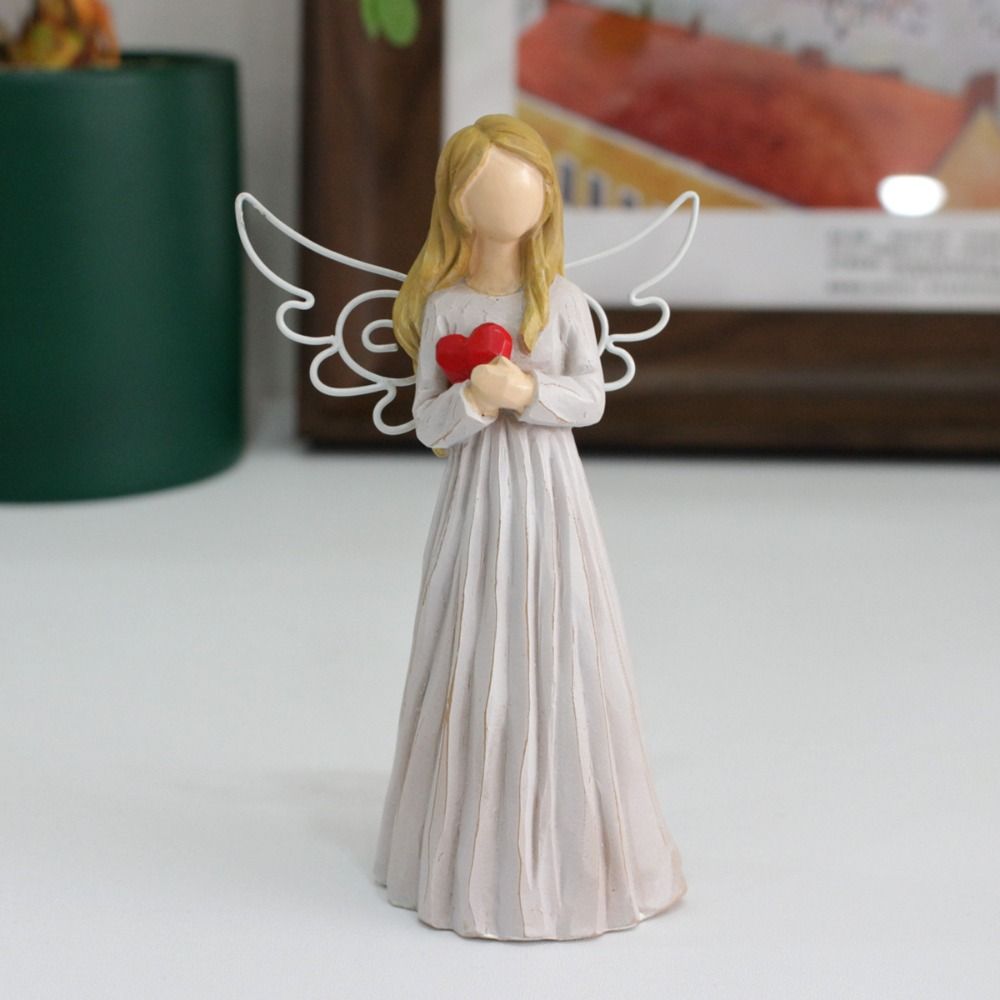 Статуэтка ангела из смолы, ретро-статуя молящегося ангела, скульптура девушки с крыльями, украшения для офисного стола