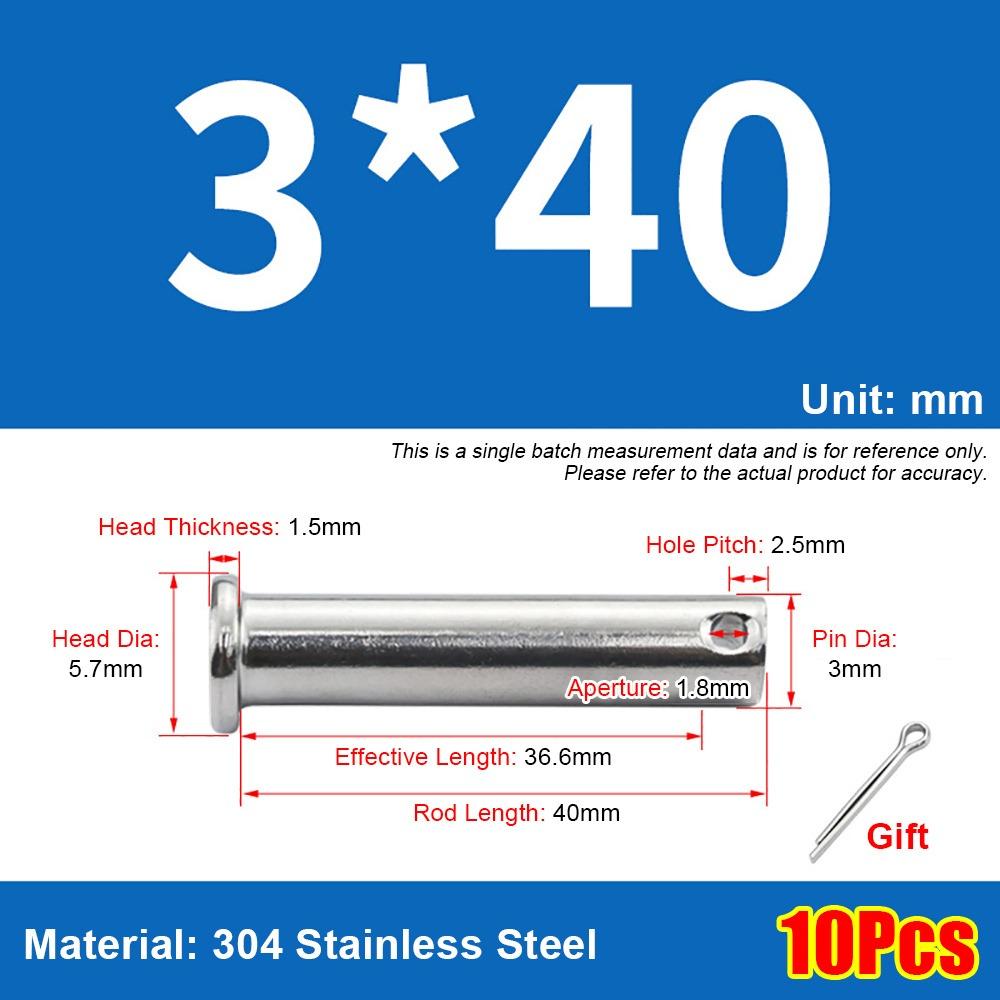 1 комплект Цилиндрический установочный штифт Плоскоголовый штифт-заглушка Комплект Прочный штифт Ось штифта Шплинт