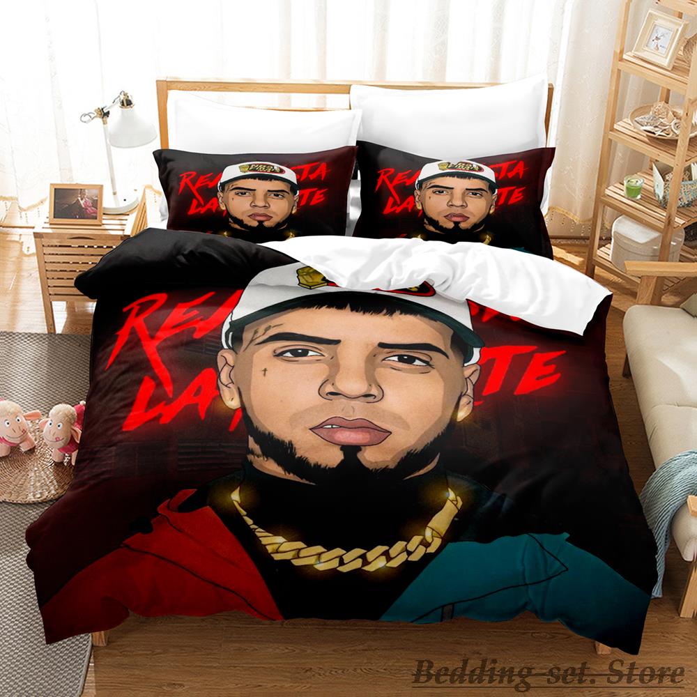 2023 Anuel Aa Real Hasta La Комплект постельного белья Односпальный Полуторный Полный Евро Евро-макси Размер Комплект постельного белья Взрослый Детская спальня Комплект пододеяльника Parure De Lit