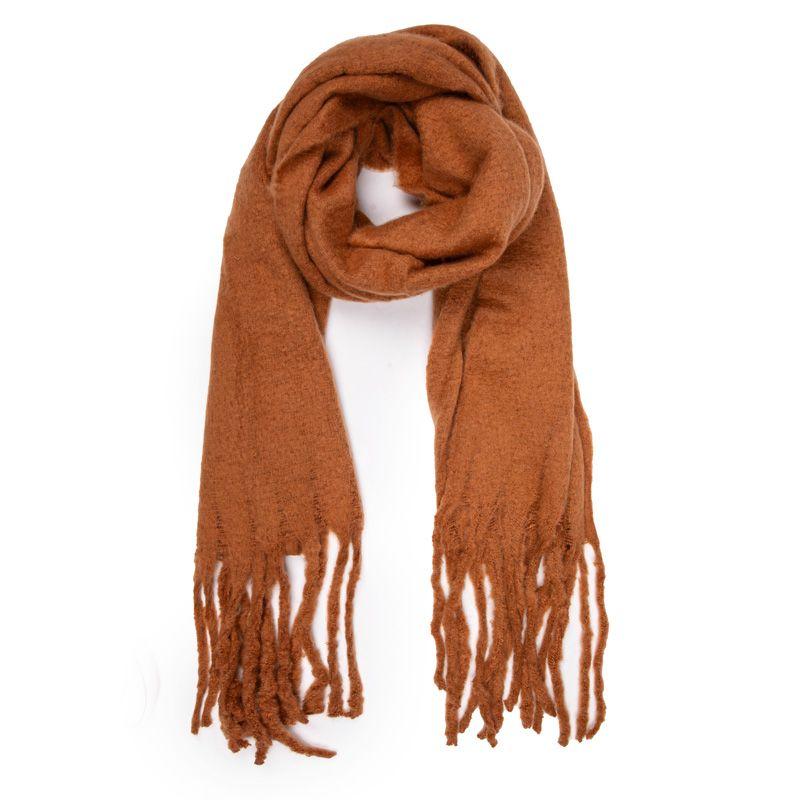 Однотонный шарф с шерстяной бахромой 50х200 см Женский GERARD PASQUIER