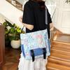 Student Tutoring Bag Harajuku Simple Printed Messenger Bag Student Shoulder Bag Portable Class Cartoon Tote Bag