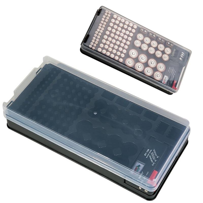 Rechargeable Cell Organiser System 116 Grid Transparent Protective Cover Removable Dividers with Charging Detection