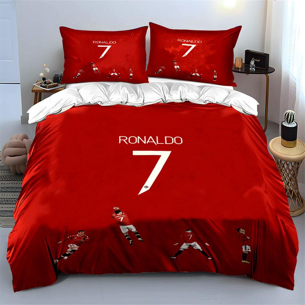 Red Football Player Bedding Set Bedding Duvet Cover Set Duvet Cover Pillowcases (1 * Duvet Cover 2 * Pillowcases, without duvet insert)