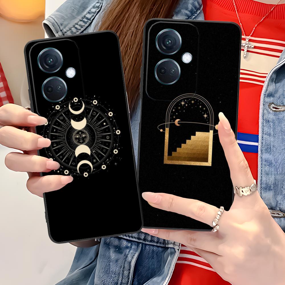Чехол для мобильного телефона Солнце Луна для OPPO Reno 14 13 12 11 10 9 8 7 6 5 F T Pro 5G Цветной Печатный Чехол Роскошный Красивый Чехол