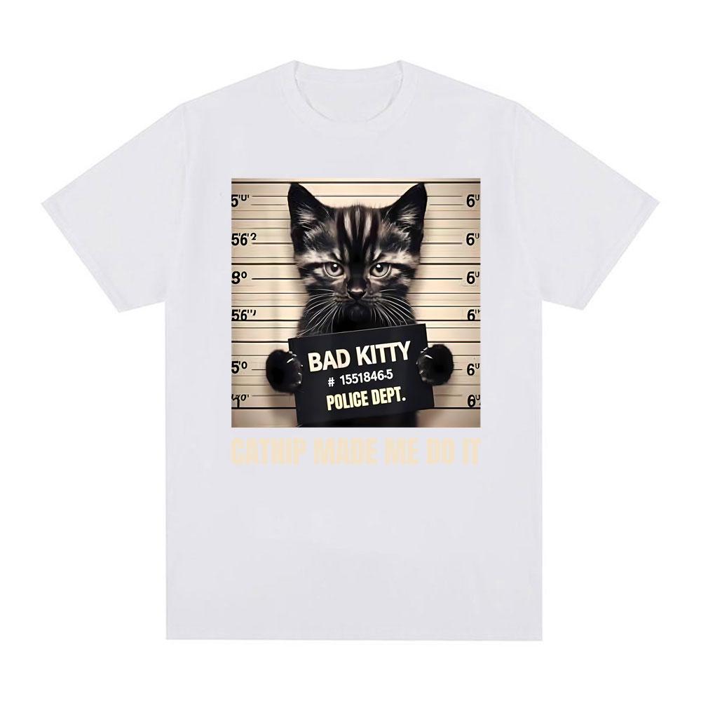 Mugshot for Cat Lover Cat Mom Cat Dad Graphic Tee Shirt Unisex Unisex Short Sleeve Cotton T Shirts Fashion Gothic Tshirt Streetwear