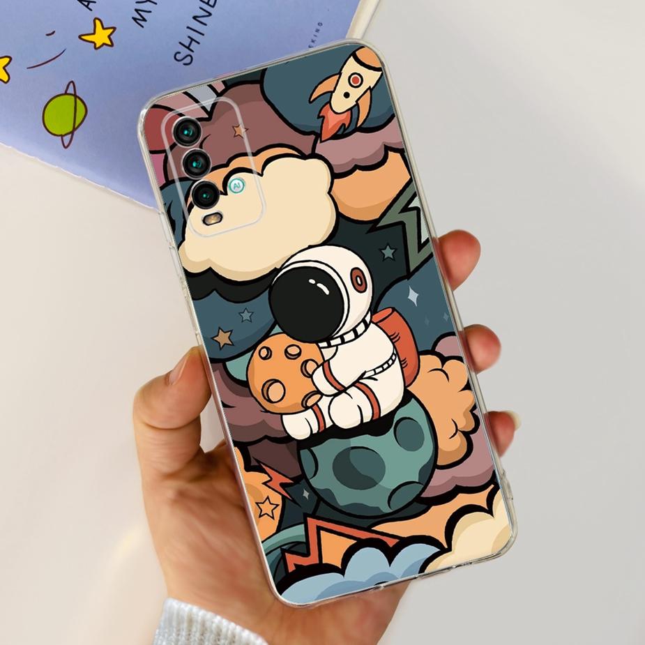 Чехол для Xiaomi Redmi 9T Милый Модный Расписной Чехол Прозрачный Силиконовый Чехол для Телефона Для Xiaomi Redmi 9T Redmi9T Задняя Крышка 6.53'' Сумки