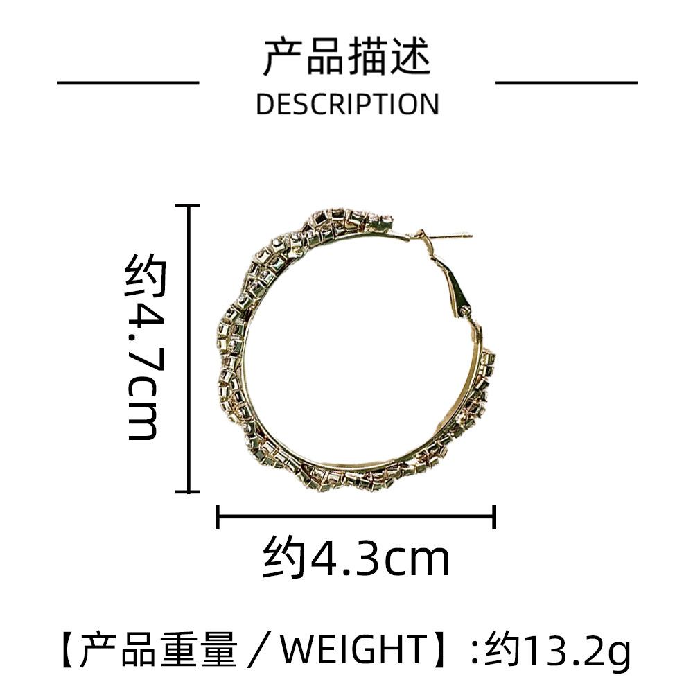 Золотые серьги премиум-класса со стразами, блестящий темперамент, трендовые повседневные модные серьги-гвоздики, серьги.