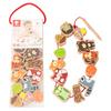 Classic World Forest Wooden Building Blocks with Beads, Stringing Rods, and Animal Designs. Natural Color. Perfect for Girls and Boys, Ages 1 and 2.