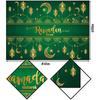 Ramadan Mubarak Tablecloth Islamic Muslim Eid Decoration Gold Star Moon Lantern Kitchen Dining Stain Resistant Tablecloth