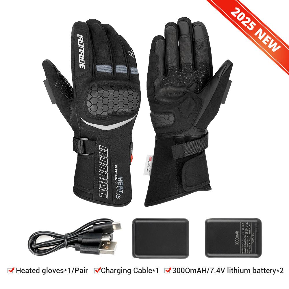 Winter Moto Heating Gloves 3000mah Winter Heated Motorcycle Gloves Touch Screen Waterproof Windproof Motorbike Gloves