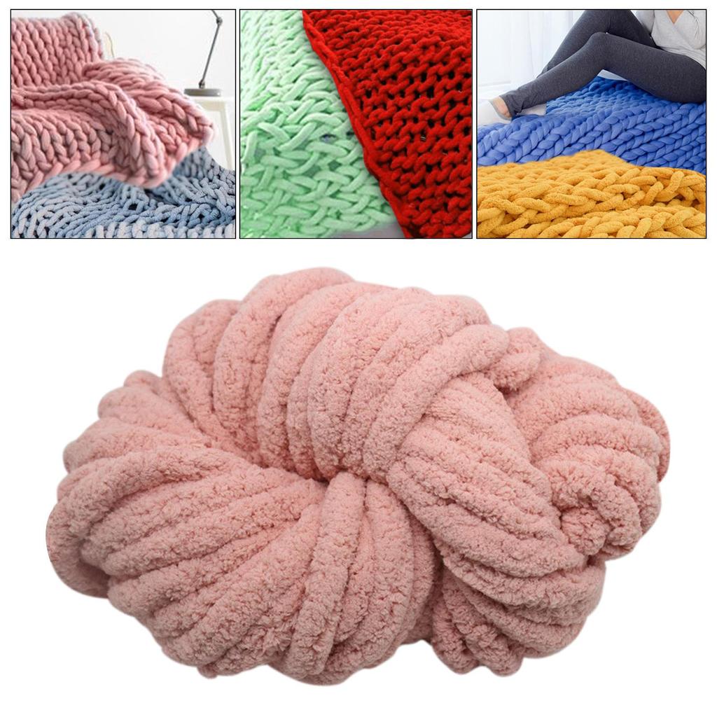 Толстая пряжа синель, моющаяся, мягкая, плюшевая пряжа, гигантский калибр 7, объемная пряжа для ручного вязания, одеяла, шарфа, поделок, вязания крючком