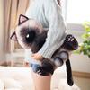 Cute Simulation Siamese Cat Stuffed Animal Toy Cartoon Cat Plush Toy Child Comfort Doll Girl Sleeping Soft Pillow Birthday Gift Christmas Gift