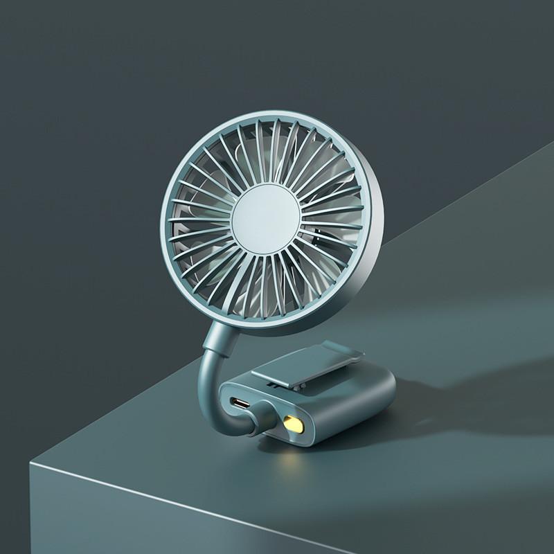 Mini Handheld Clip-on Fan With 3 Speed Levels Brushless Motor 1-3h Battery Life Cooling Function Green