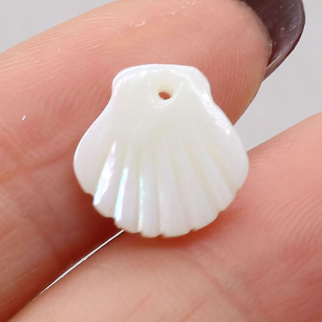 5Pcs, White Natural Shell Pendant, Fashion Sector-Shaped Charms For Jewelry Making DIY Necklace Earrings Accessory, Mardi Gras Valentine's Day Craft