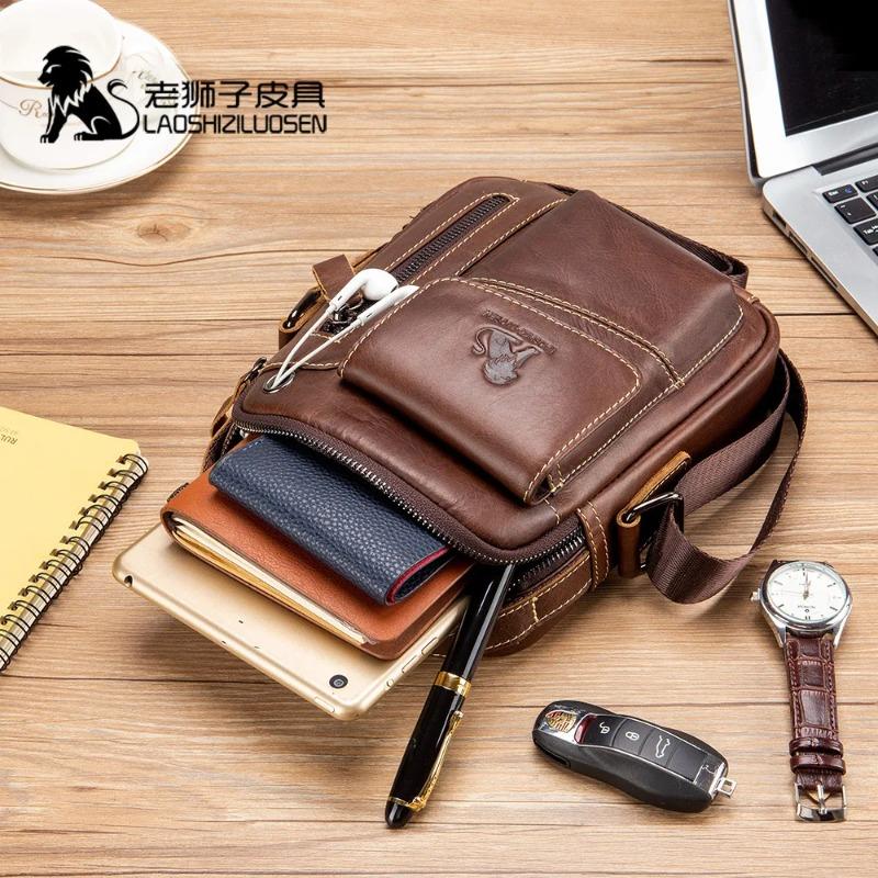 Сумка-мессенджер из натуральной коровьей кожи Мужская сумка Ручная сумка Нагрудная сумка через плечо Мужская сумка Tas Деловая Маленькая Мужская Bolsas Sac