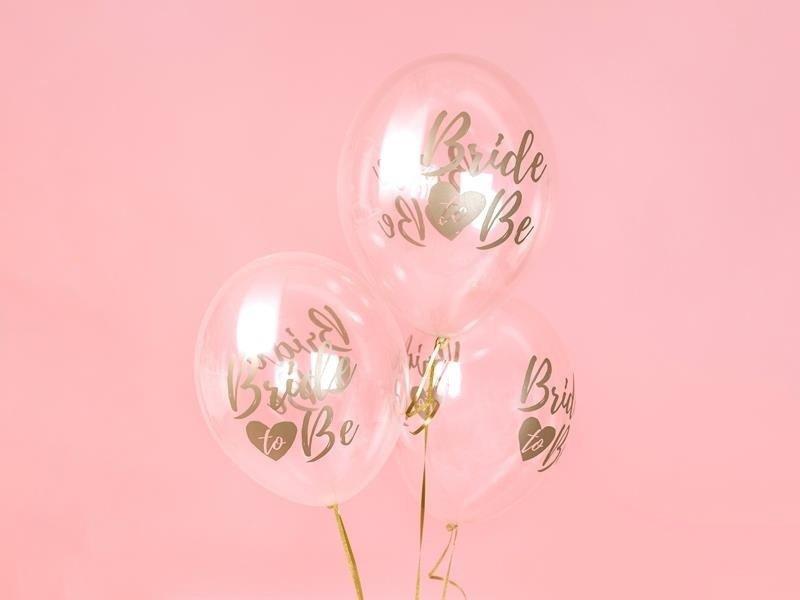 Balony 30Cm, Bride To Be, Crystal Clear Przeźroczyste (1 Op. / 6 Szt.)