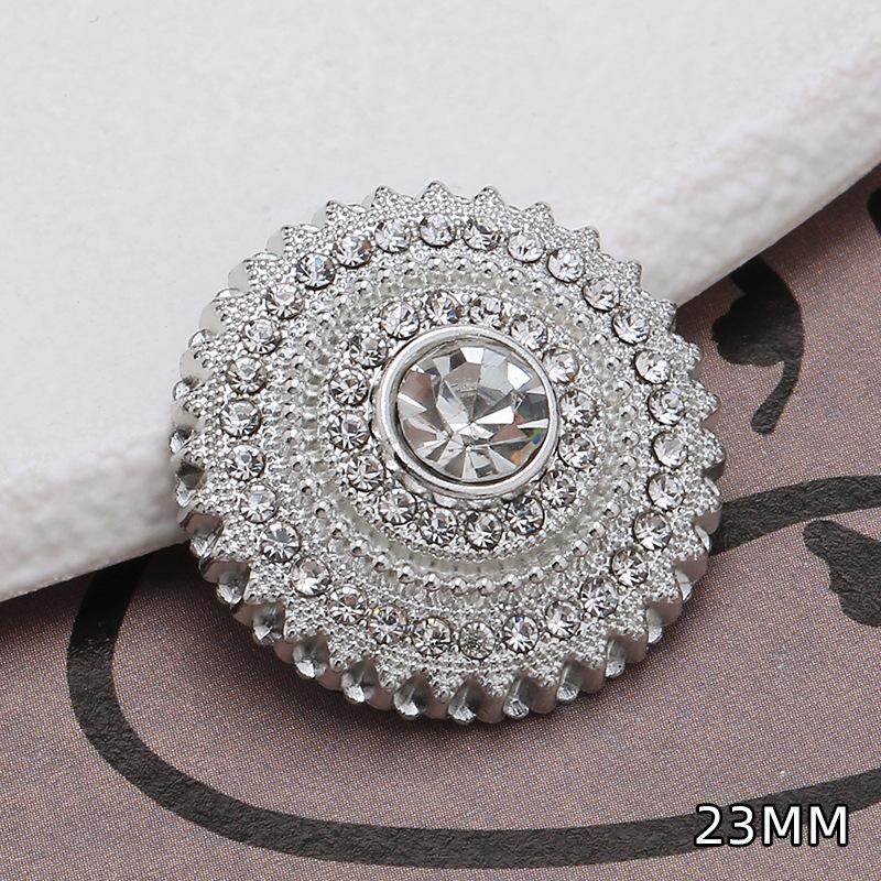 Rhinestone Metal Buttons for Women's Coats & Sweaters - Hand Sewn Fragrance-Style Round Alloy Decorations