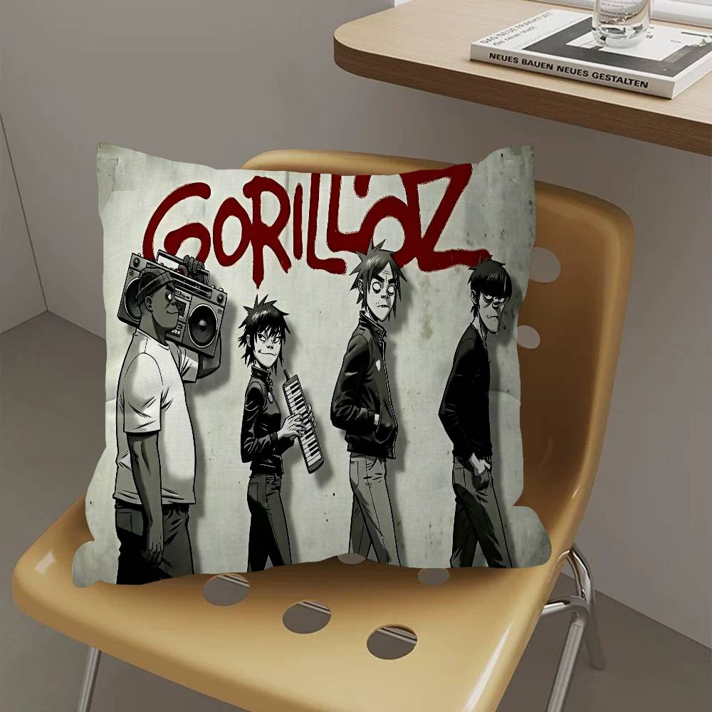 Подушка с принтом G-Gorillaz Музыкальная Персонализированная Наволочка Детская Спальня Декор Дикой Вечеринки Наволочка Подарок на День Рождения Ребенка