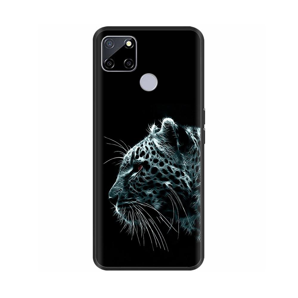 Чехол для Realme C25 C25s Мягкий Милый Чехол для OPPO Realme C25Y C21Y Силиконовый Черный ТПУ Чехол для Телефона Для OPPO Realme C21 Цветочный Чехол