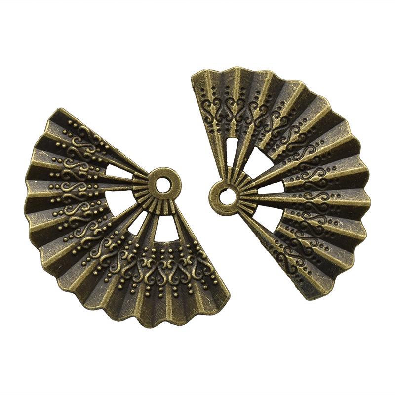Подвеска-веер из сплава в стиле ретро для ожерелья или браслета своими руками - горячая распродажа, 33*21 мм