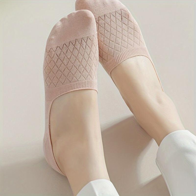 8 пар женских носков с узором «Аргайл» с сетчатым ажурным дизайном, легкие, удобные, с неглубоким вырезом, модный гардероб, необходимый для повседневной носки